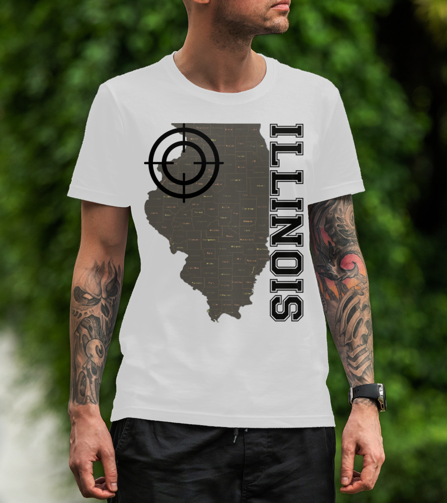 Illinois Maps Vintage Target Classic Fun T-Shirt