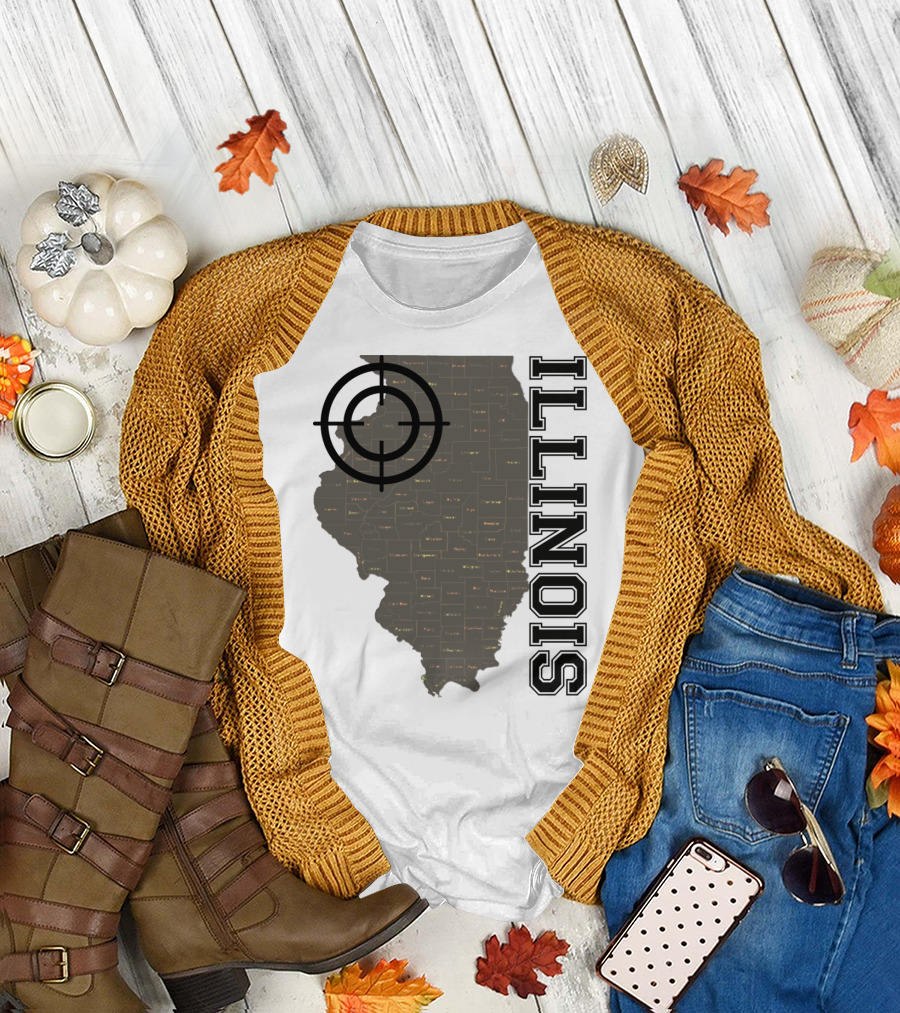 Illinois Maps Vintage Target Classic Fun T-Shirt