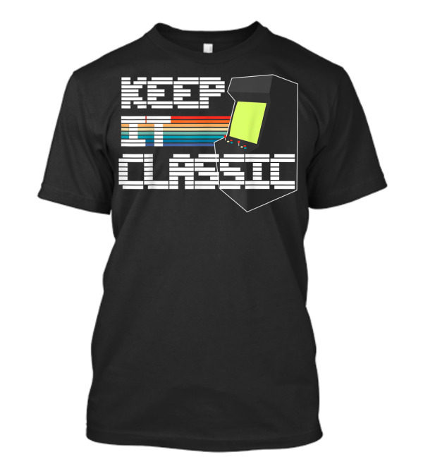 Keep It Classic Men's Vintage Gamer 8Bit Arcade Cabinet T-Shirt
