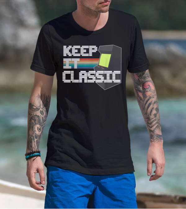 Keep It Classic Men's Vintage Gamer 8Bit Arcade Cabinet T-Shirt