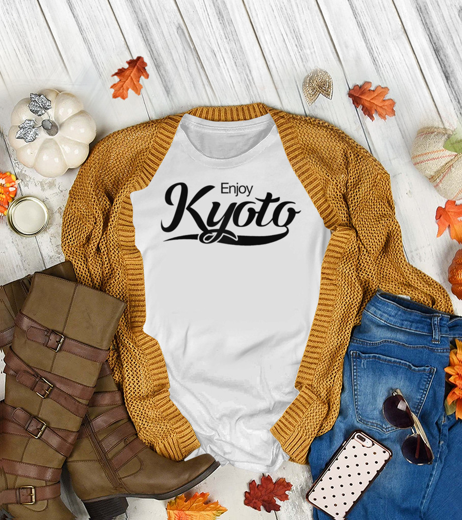 Enjoy Kyoto Japan Classic Font T-Shirt