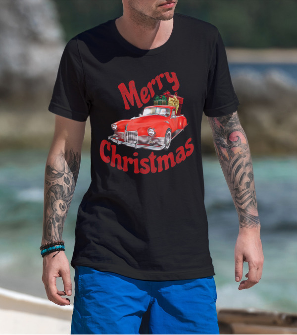 Merry Christmas Classic Car With Presents T-Shirt