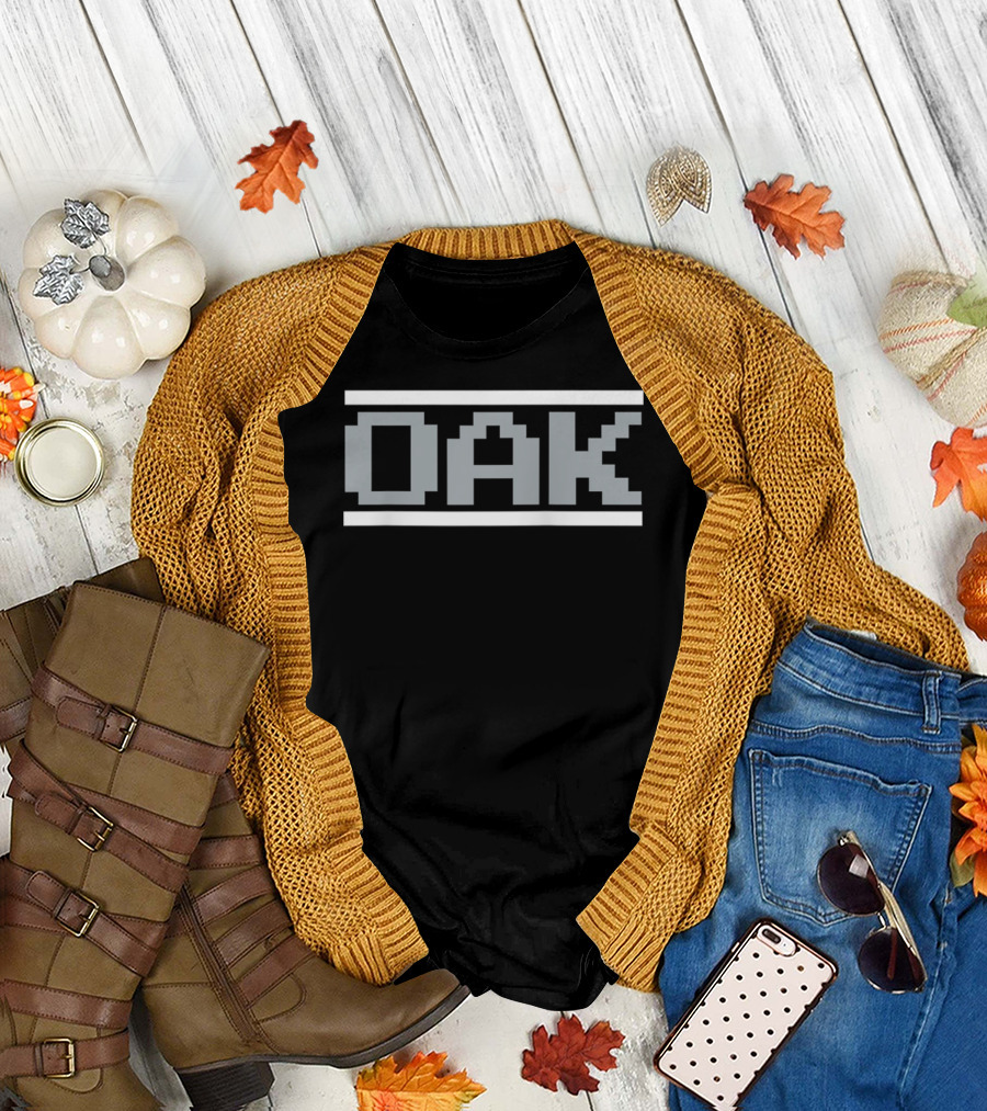 Oakland Football Classic Video Game Font OAK T-Shirt