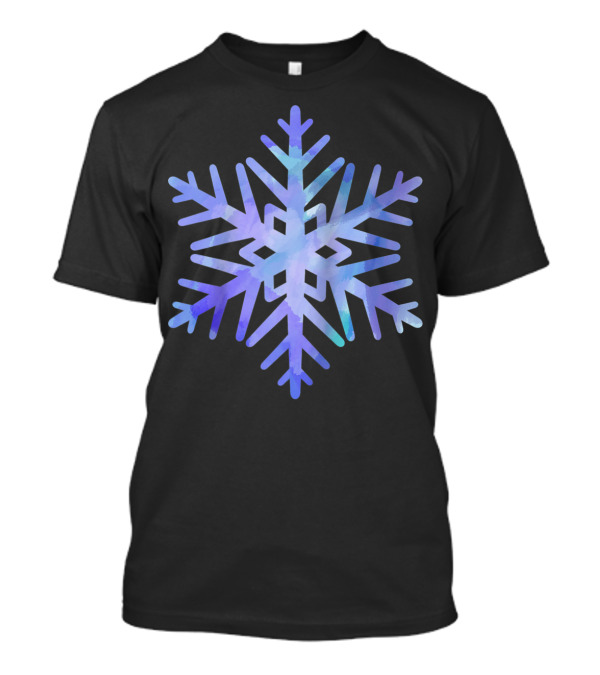 Retro Classic Winter Holiday Blue Watercolor Snowflake T-Shirt