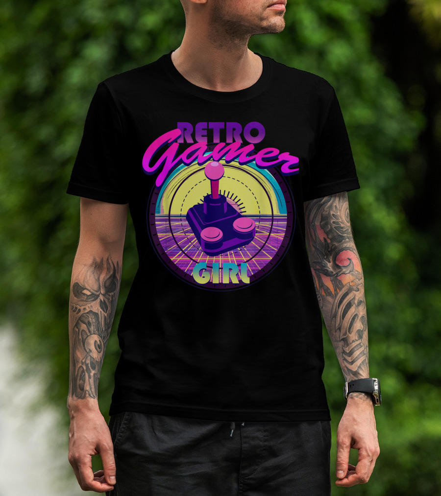 Retro Gamer Girl Classic Video Games Joystick Vintage Joystick T-Shirt