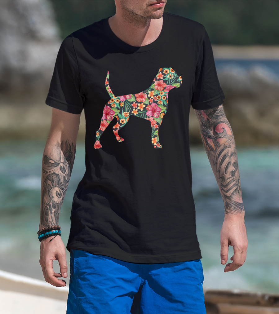 American Bulldog Tropical Floral T-Shirt