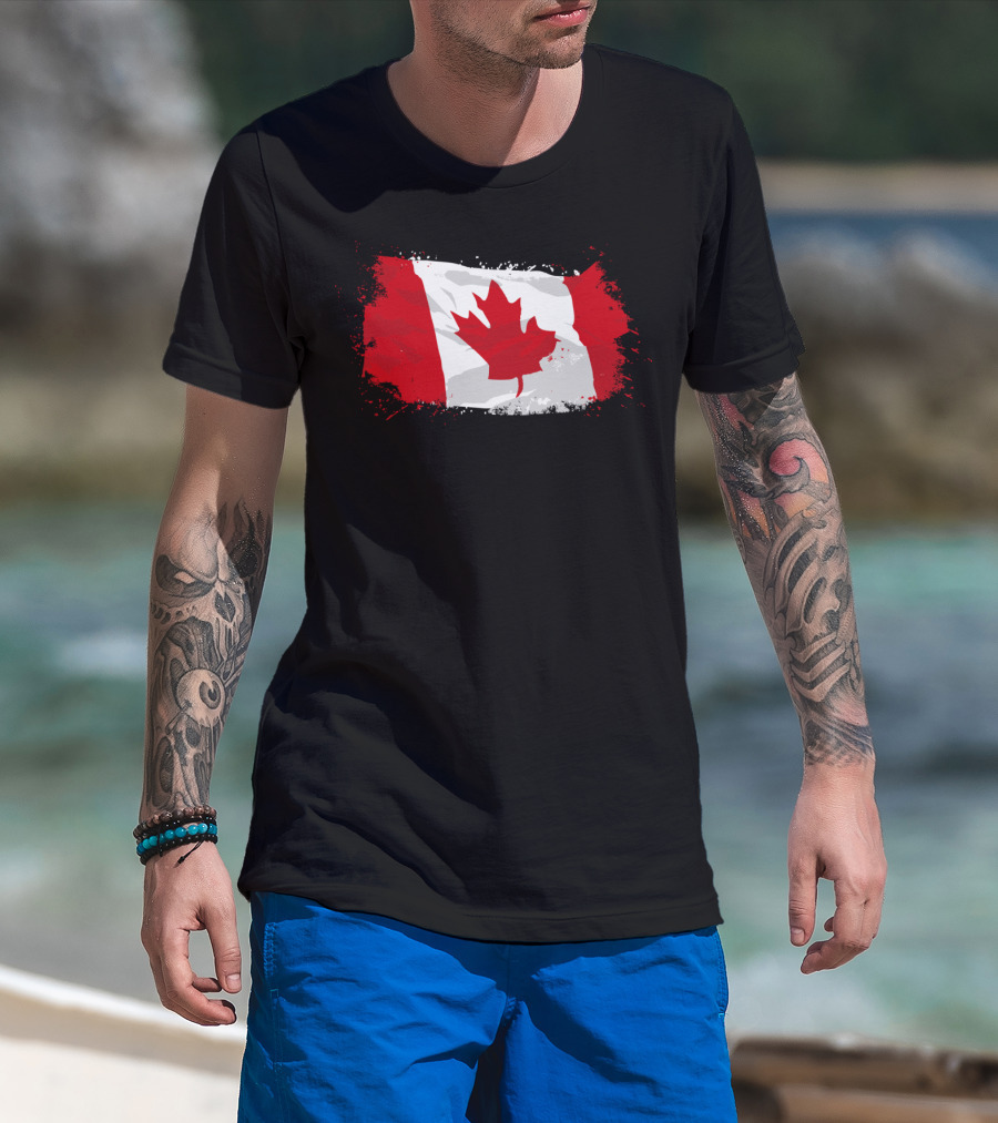 Canada Flag Iconic Maple Leaf Ensign Banner T-Shirt