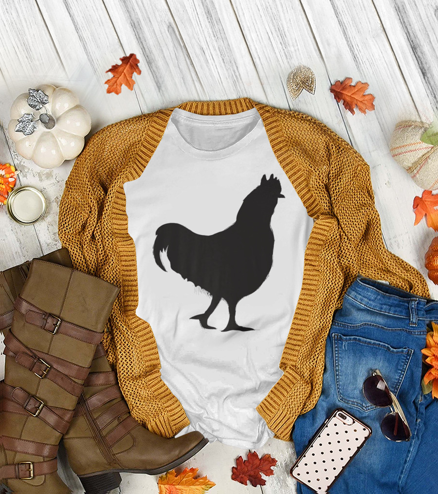 Chicken Poultry Silhouette Icon T-Shirt