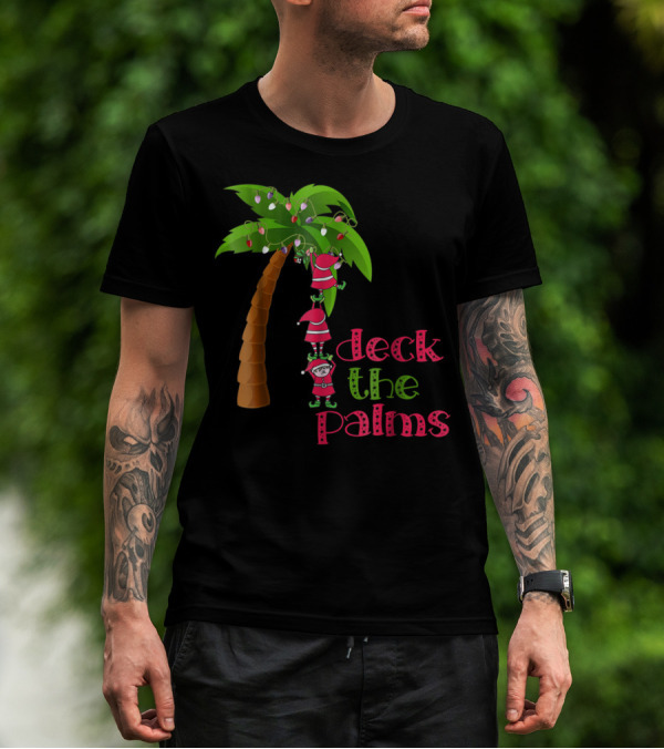 Deck The Palms Christmas In July Beach Cruise T-Shirt