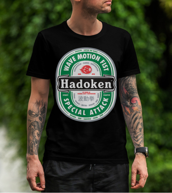 Wave Motion Fist Hadoken Street Fighter Special Attack Beer T-Shirt