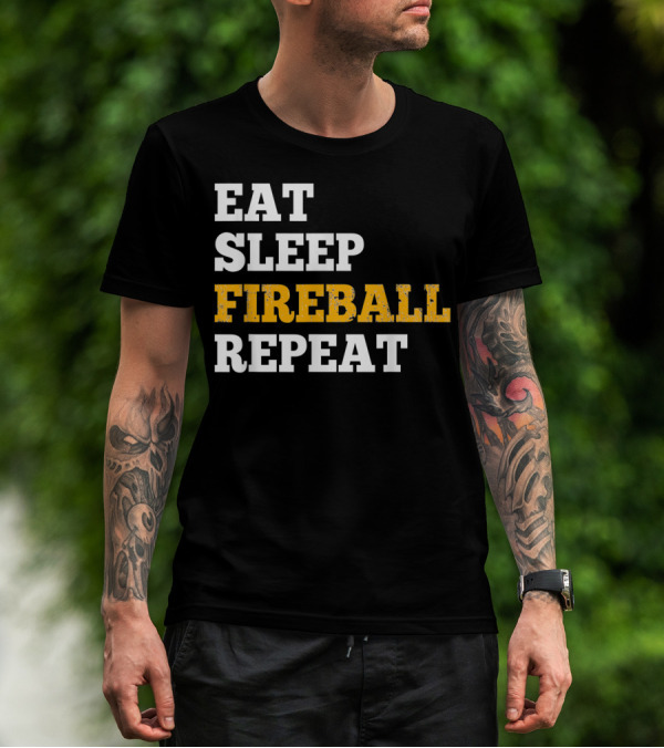 Eat Sleep Fireball Repeat RPG Gamers Gamers T-Shirt