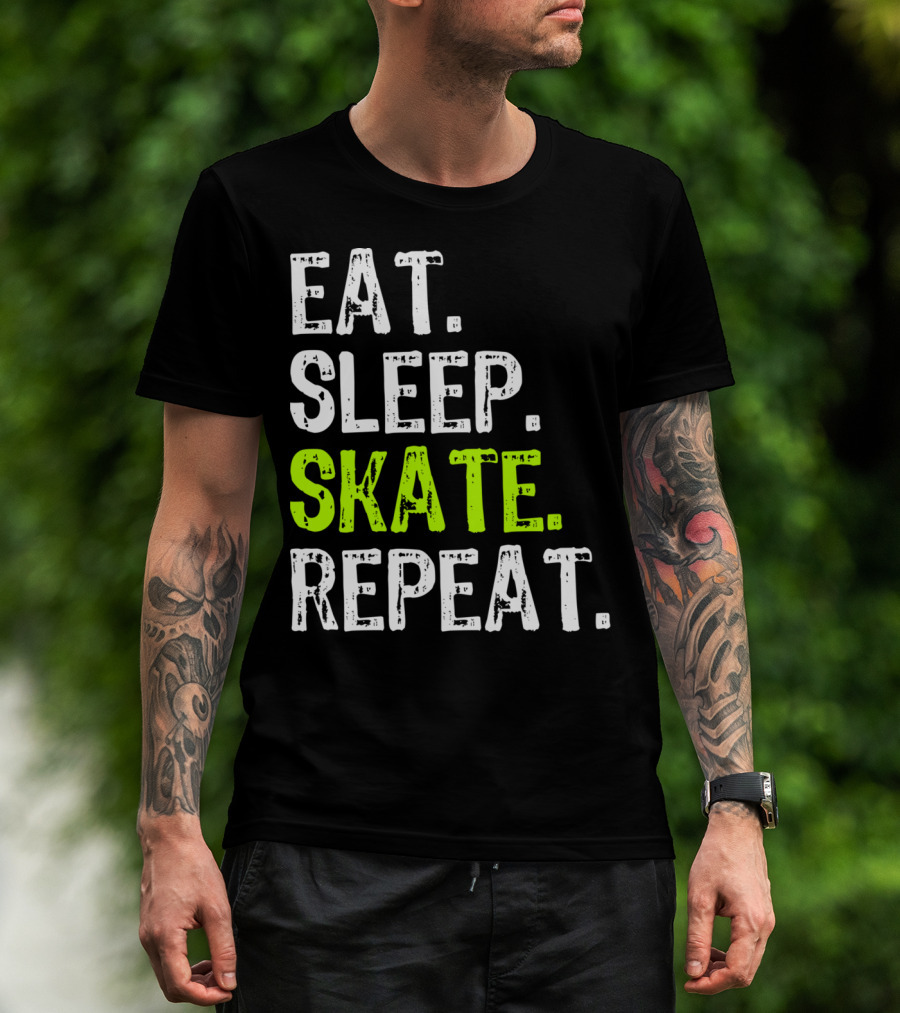Eat Sleep Skate Repeat Skater Lifestyle Routine T-Shirt