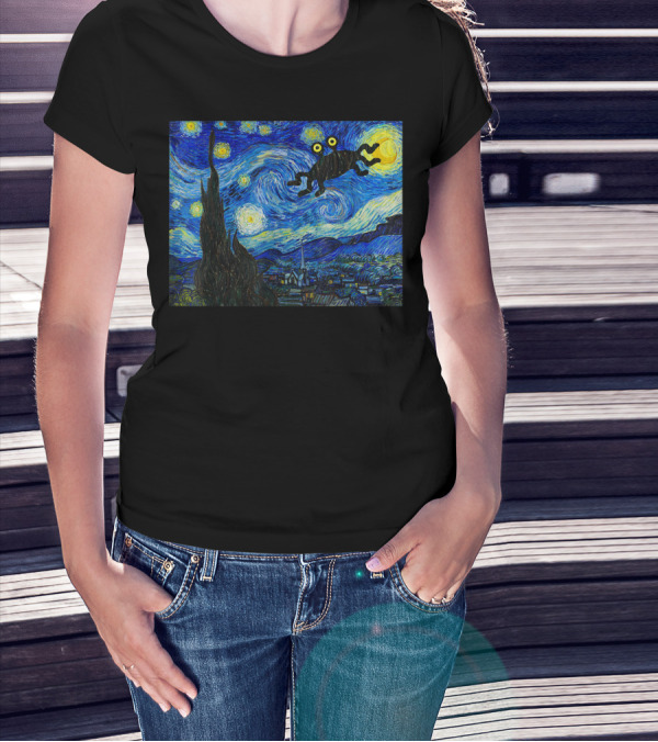 Fsm Flying Spaghetti Monster Pastafarian Starry Night T-Shirt