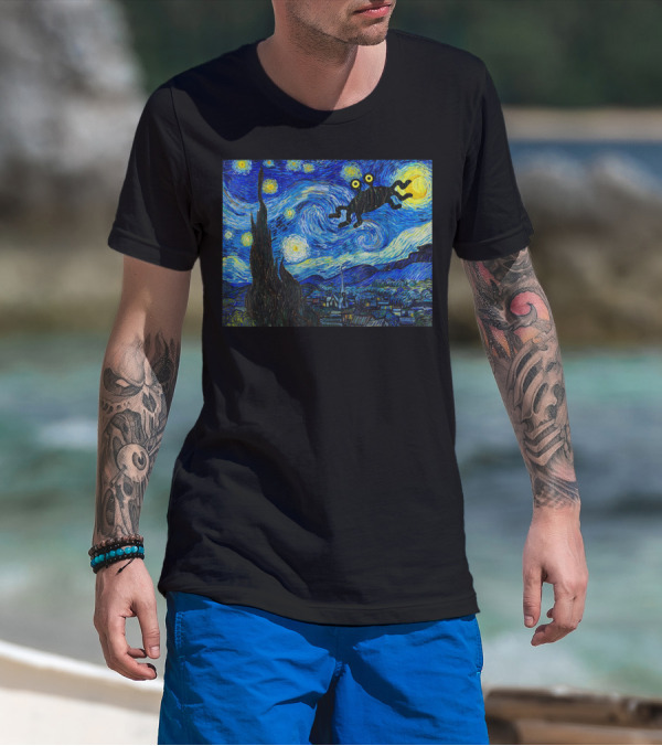 Fsm Flying Spaghetti Monster Pastafarian Starry Night T-Shirt
