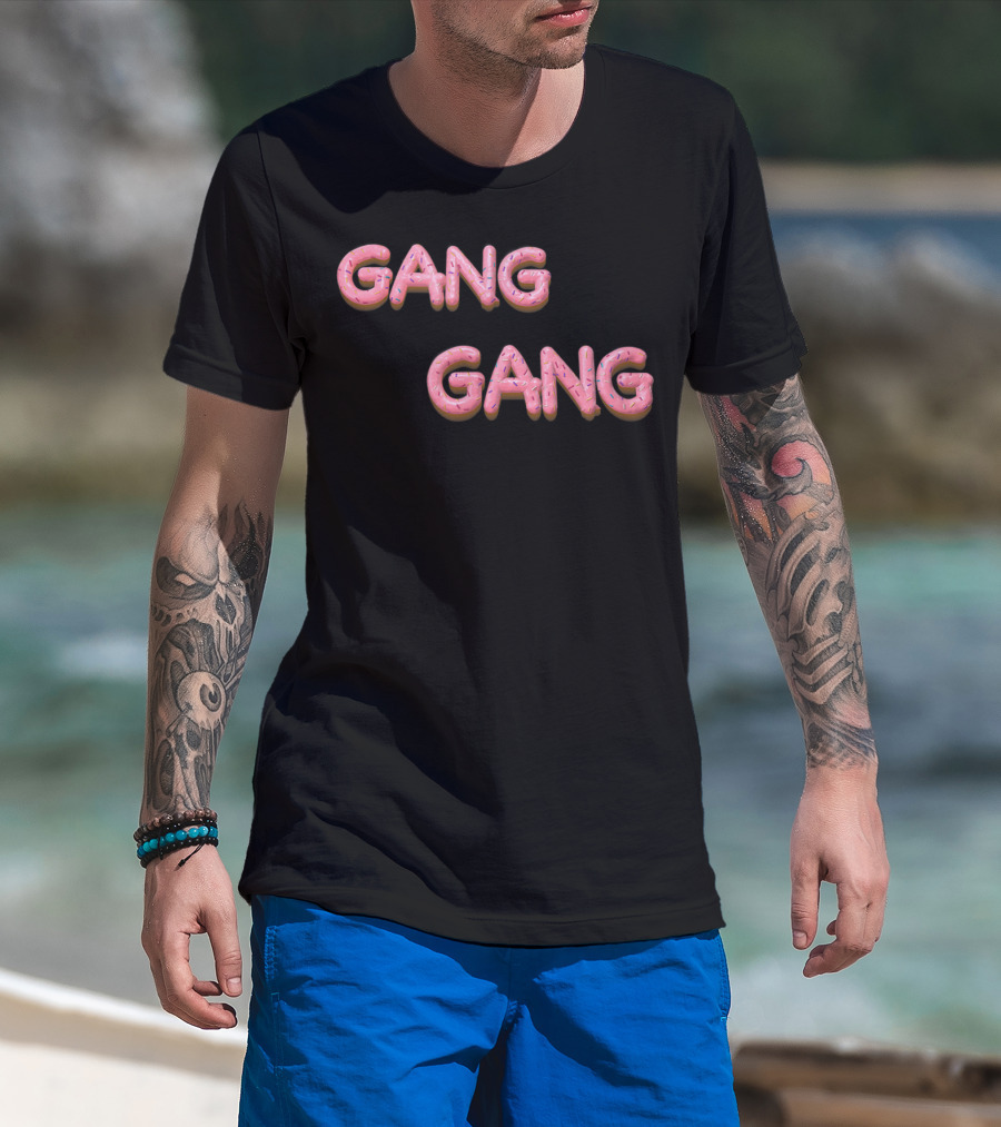 Gang Gang Pink Donut Font With Sprinkles T-Shirt