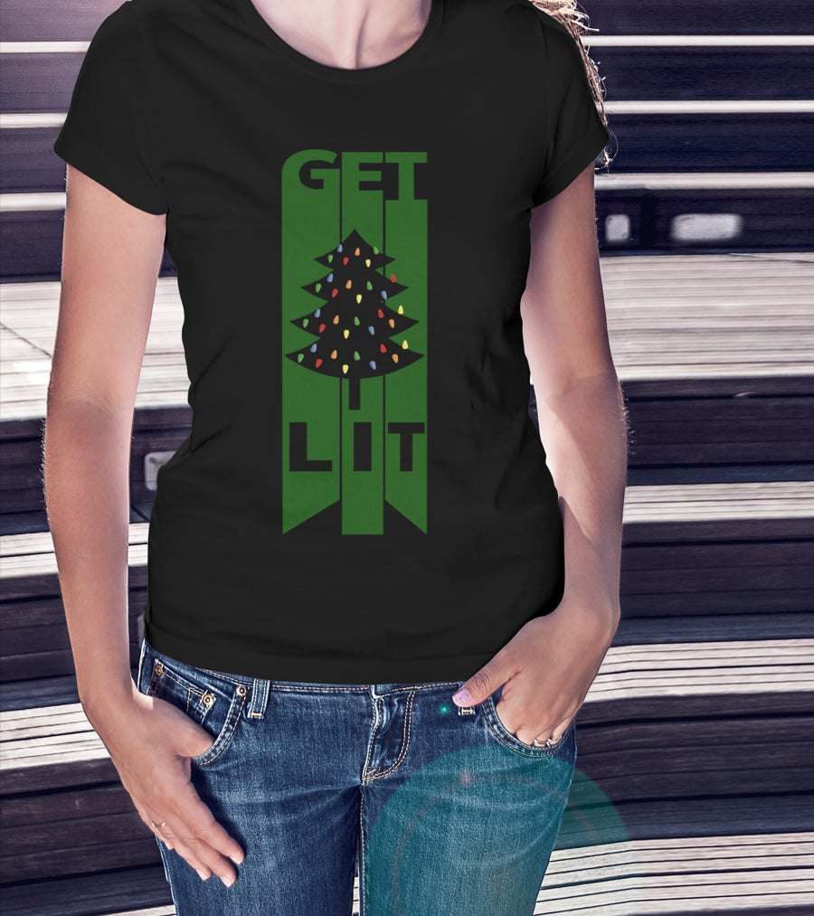 Get Lit Christmas Tree Lights T-Shirt
