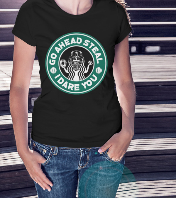 Go Ahead Steal I Dare You Catcher Baseball Softball T-Shirt