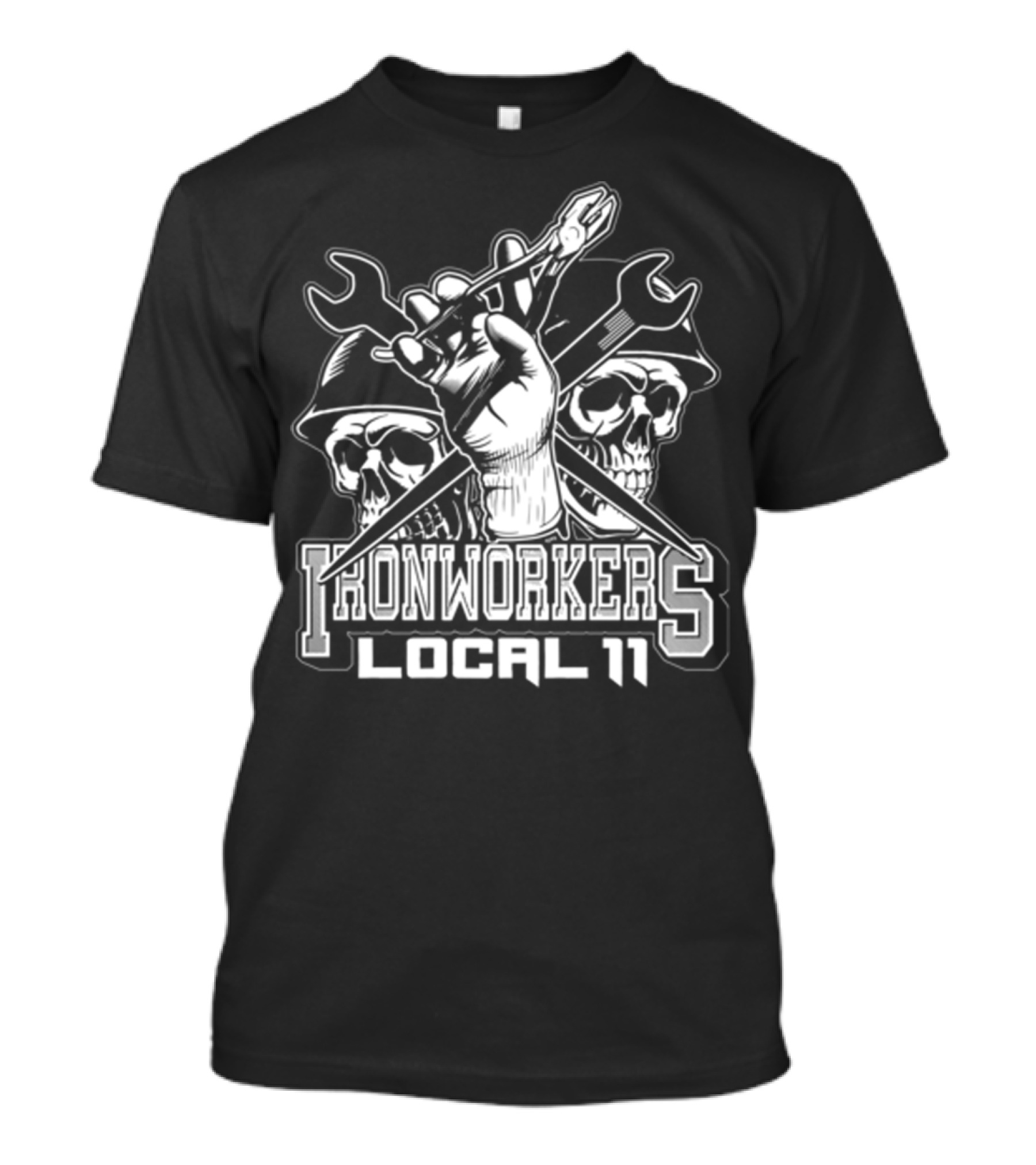 Ironworker Local 11 Newark NJ Skull Spud Ironworkers Local 11 T-Shirt