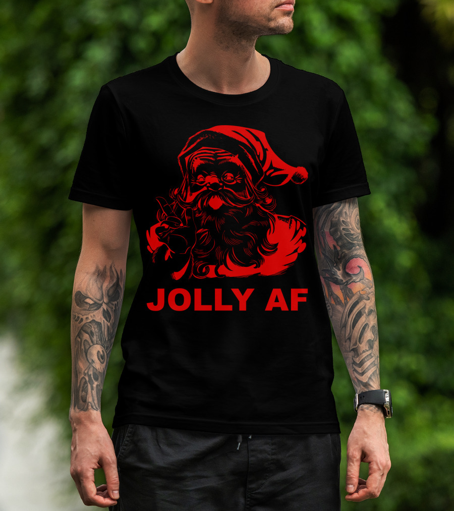 Jolly AF Funny Christmas Santa T-Shirt