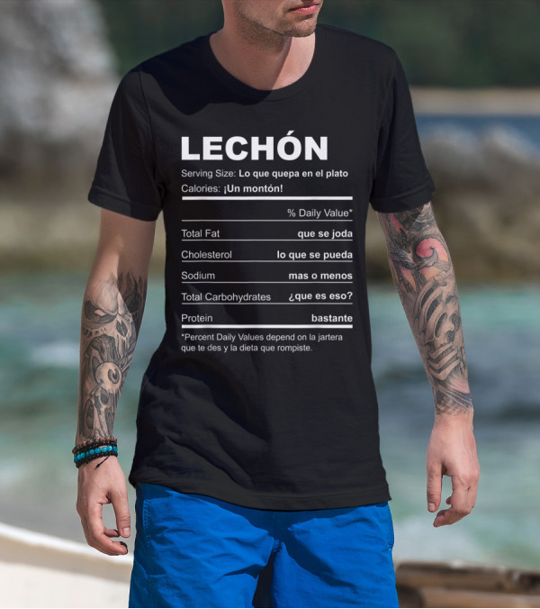Navidades Puerto Rico Receta Lechon Asado Lo Que Quepa En El Plato Calories Un Monton Que Se Joda Que Se Pueda Mas O Menos Que Es Eso Bastante T-Shirt