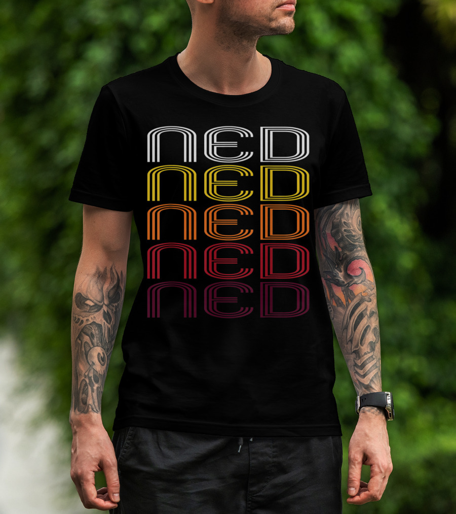 Ned Multicolor Gradient Wordmark T-Shirt