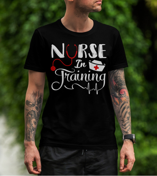Nurse In Training Future Nurse Nursing Student Stethoscope Nurse Hat EKG T-Shirt