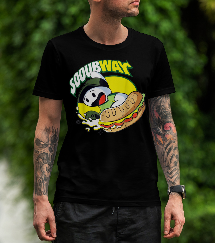 SOOUBWAY Funny Odd Ghost Sandwich Burst T-Shirt