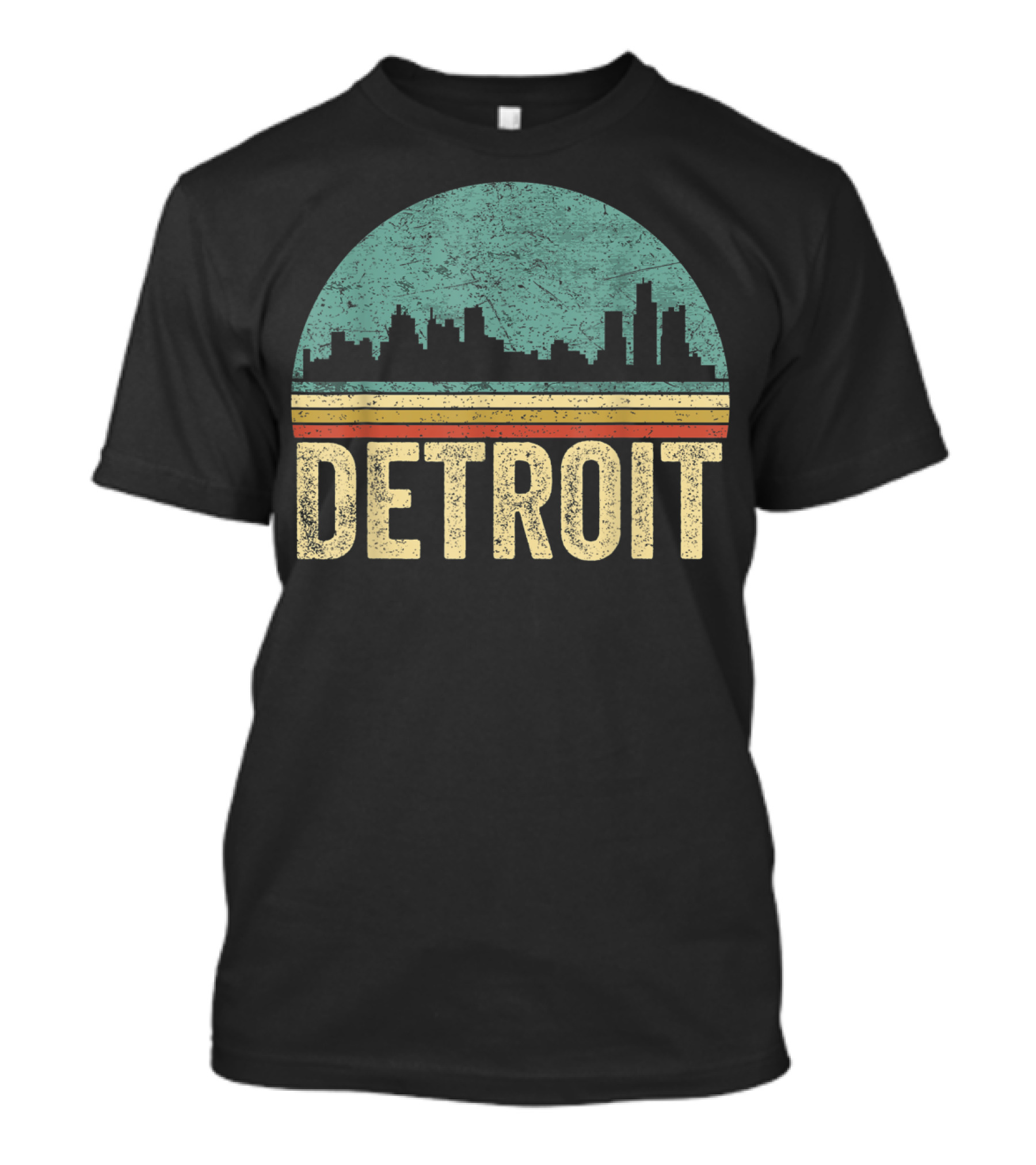 Retro 70s 80s Detroit Skyline Vintage T-Shirt