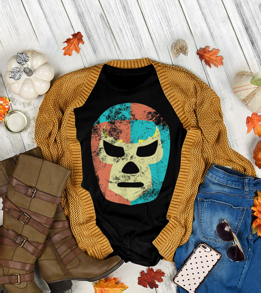 Retro Mexican Lucha Libre Wrestling Mask T-Shirt