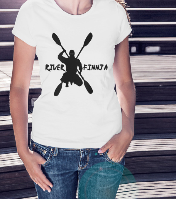River Finnja Ninja Kayaking Rafting Paddle Adventure T-Shirt