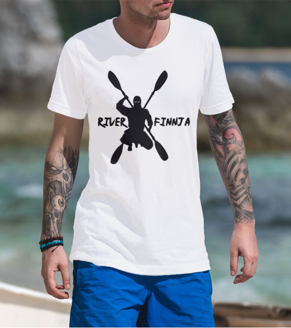River Finnja Ninja Kayaking Rafting Paddle Adventure T-Shirt