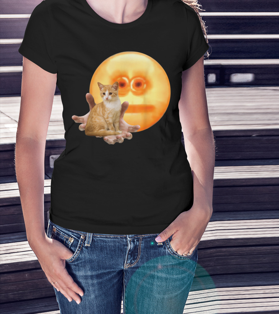 Screen Reaching Emoji Cat Meme Dank T-Shirt