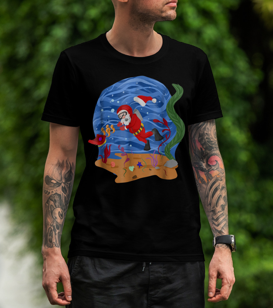 Santa Claus Scuba Diving Underwater Adventure T-Shirt