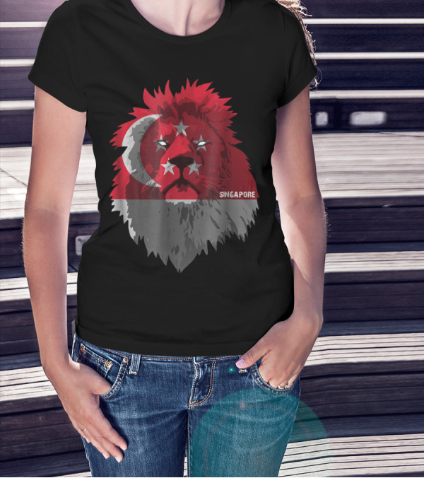 Singapore National Pride Lion Flag Soccer Team T-Shirt