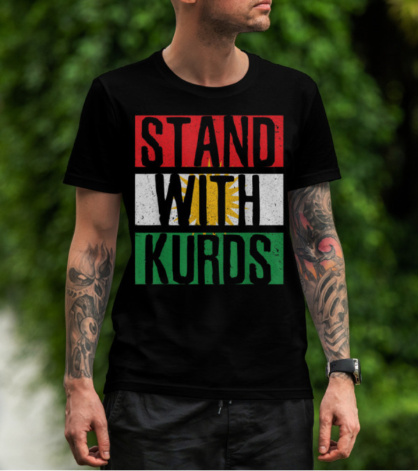 Stand With Kurds Free Kurdistan Kurdish Flag Colors T-Shirt
