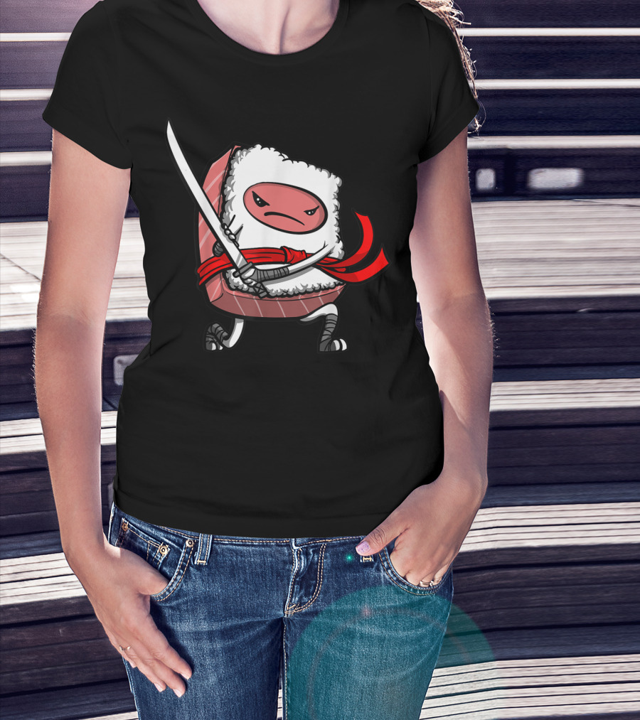 Kawaii Samurai Sushi Ninja Japanese Food T-Shirt