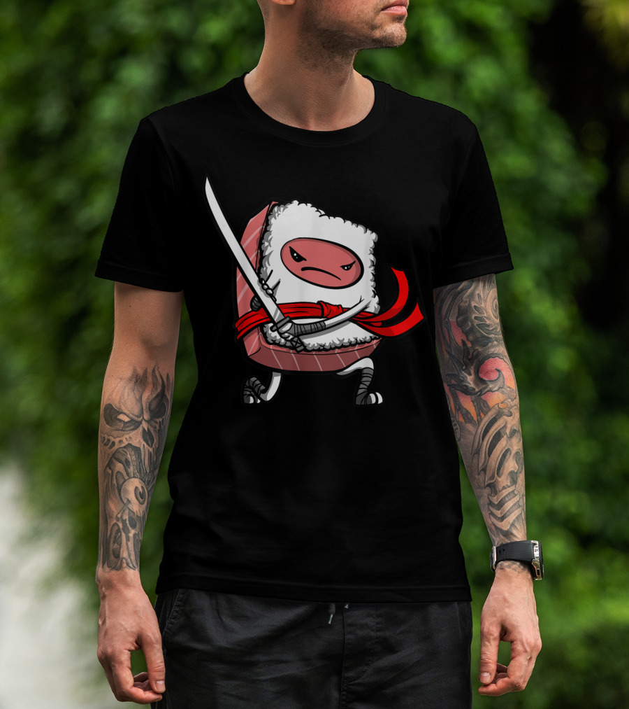 Kawaii Samurai Sushi Ninja Japanese Food T-Shirt