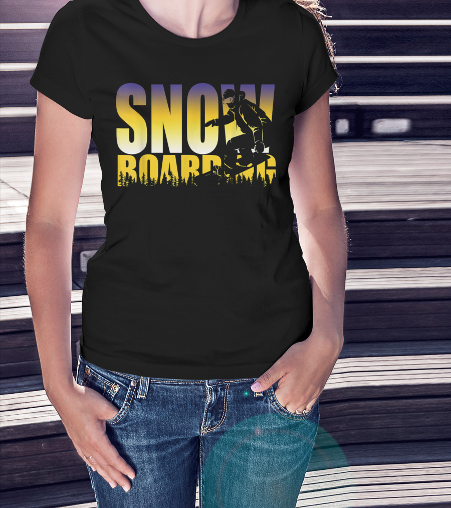 Szy Snowboarding Gnarly Bold Gradient Snowboarder T-Shirt