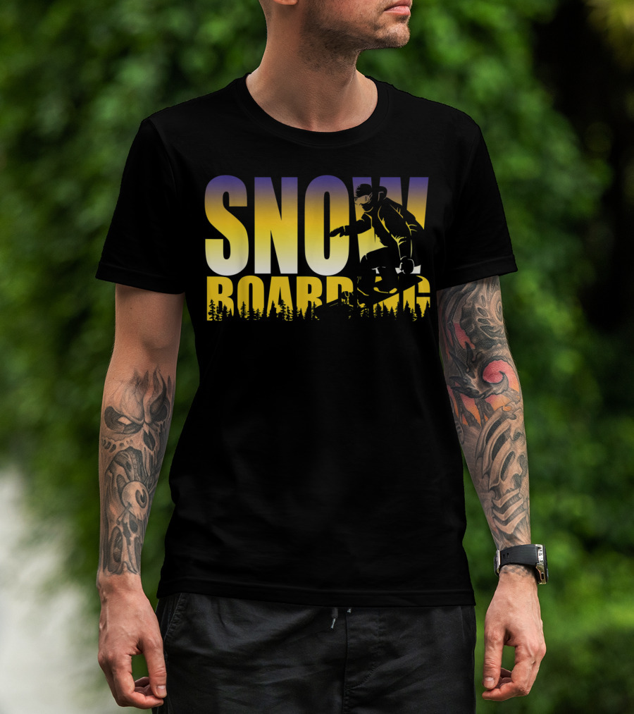 Szy Snowboarding Gnarly Bold Gradient Snowboarder T-Shirt