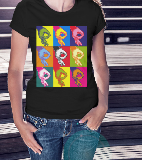 The Circle Game X9 Pop Art Style Hands Multicolor Block T-Shirt