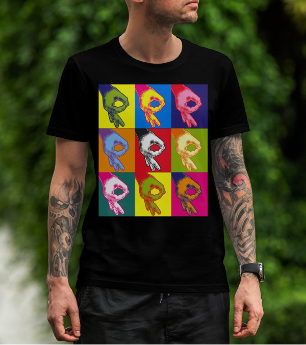 The Circle Game X9 Pop Art Style Hands Multicolor Block T-Shirt