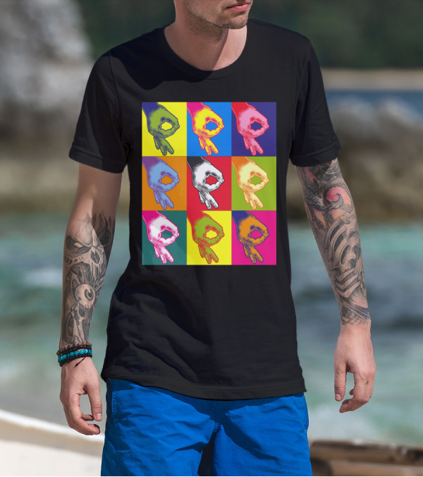 The Circle Game X9 Pop Art Style Hands Multicolor Block T-Shirt