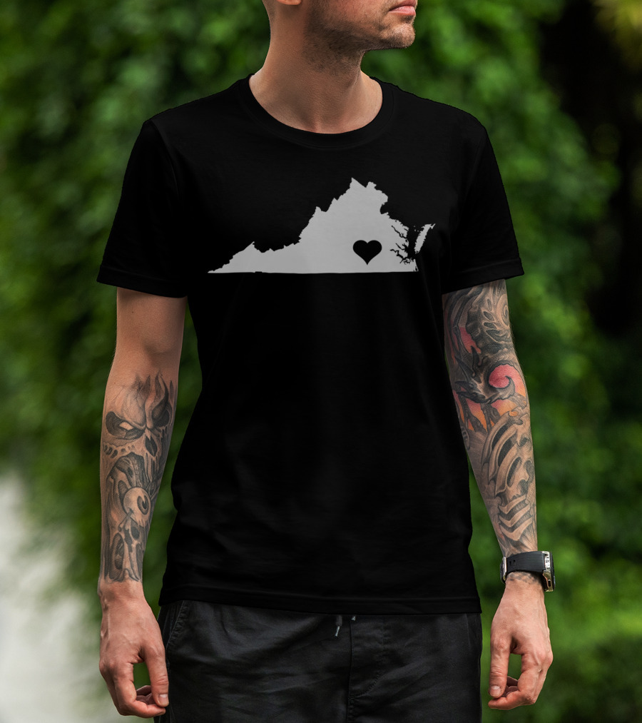 Virginia Love State Map Heart Home T-Shirt