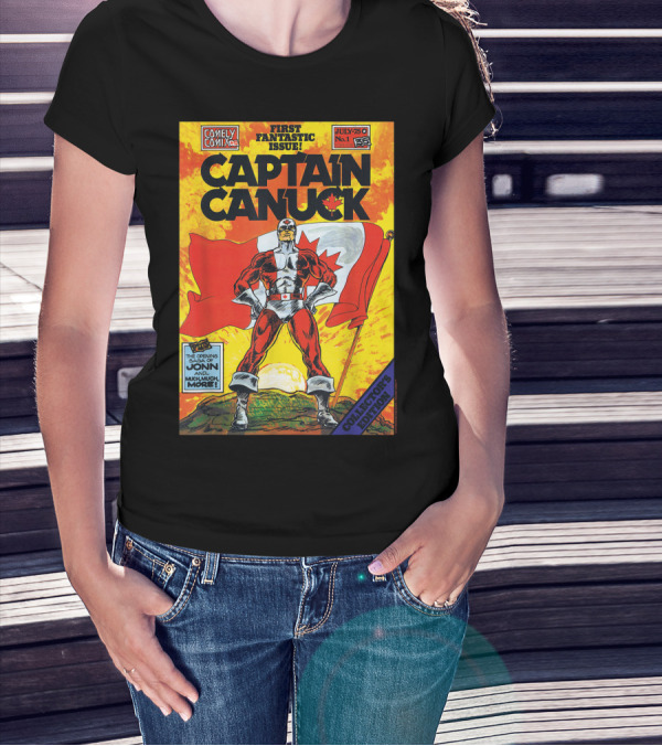 Comely Comix First Fantastic Issue Captain Canuck July 75 No. 1 Collector's Edition T-Shirt
