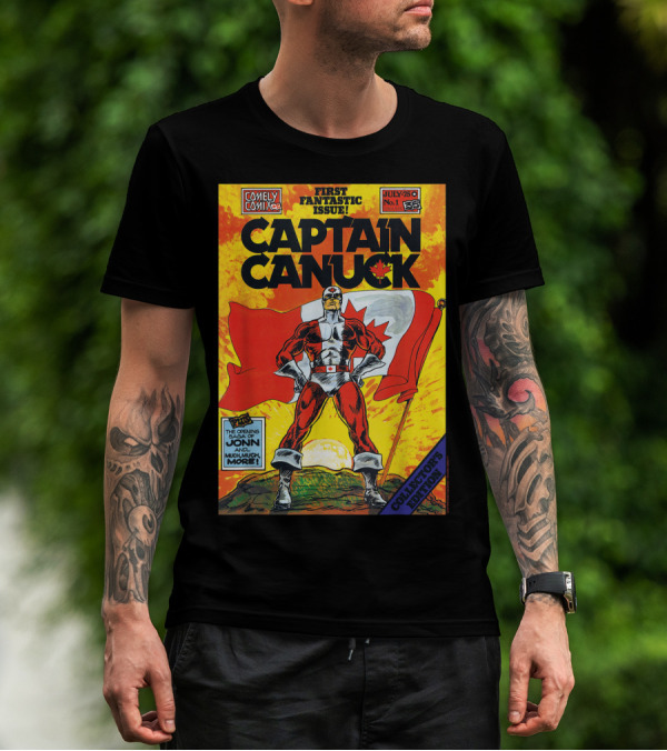 Comely Comix First Fantastic Issue Captain Canuck July 75 No. 1 Collector's Edition T-Shirt