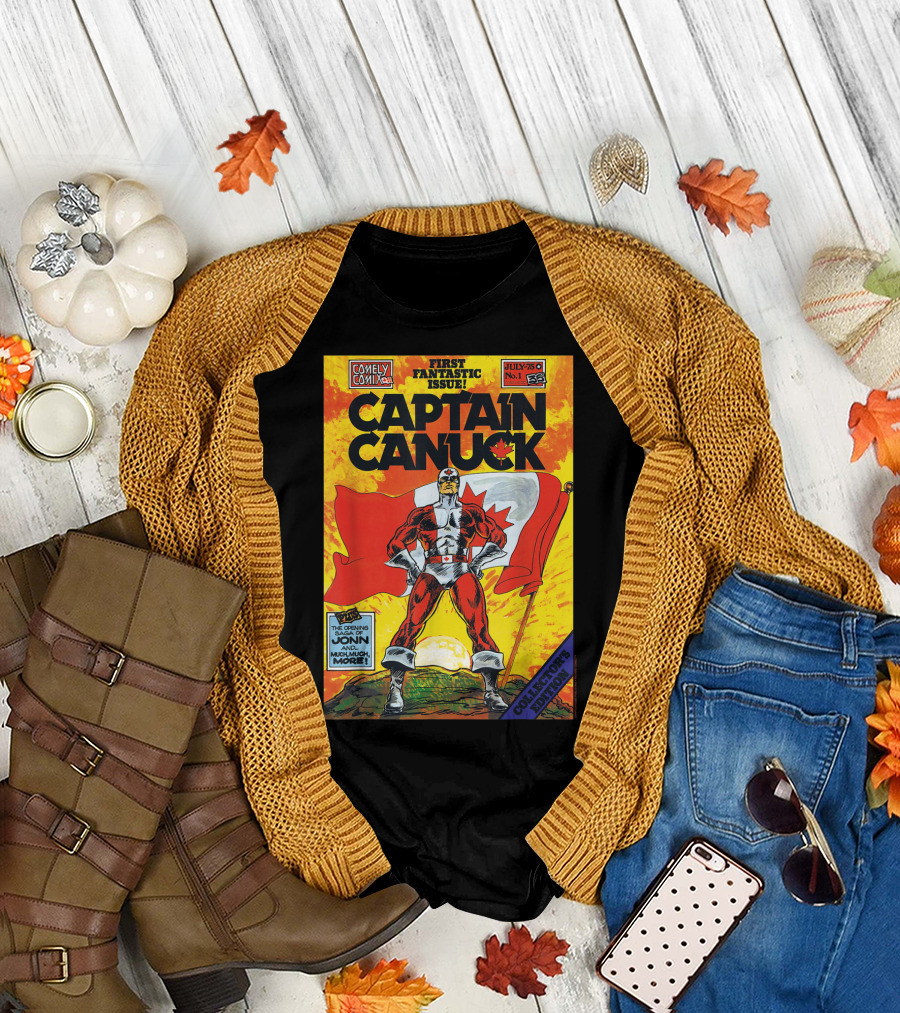 Comely Comix First Fantastic Issue Captain Canuck July 75 No. 1 Collector's Edition T-Shirt