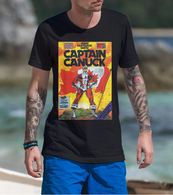 Comely Comix First Fantastic Issue Captain Canuck July 75 No. 1 Collector's Edition T-Shirt