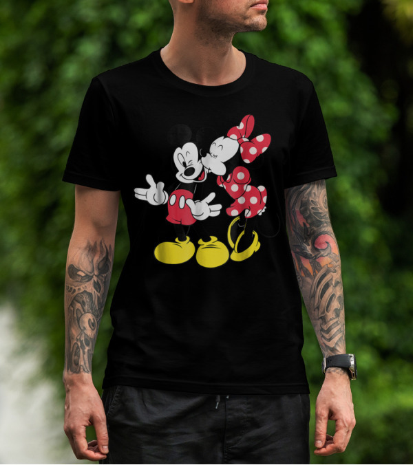 Disney Mickey And Minnie Mouse Classic Love Iconic Duo Bold Colors T-Shirt