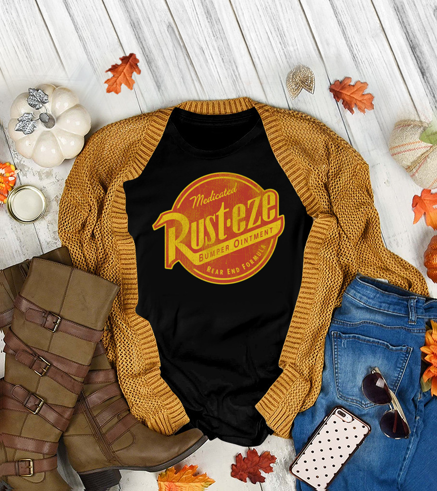 Disney Pixar Cars Vintage Rust-Eze Medicated Bumper Ointment Rear End Formula T-Shirt