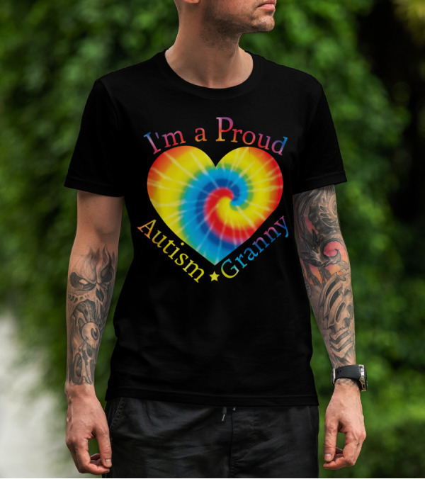 I'm A Proud Autism Granny Heart Spiral T-Shirt